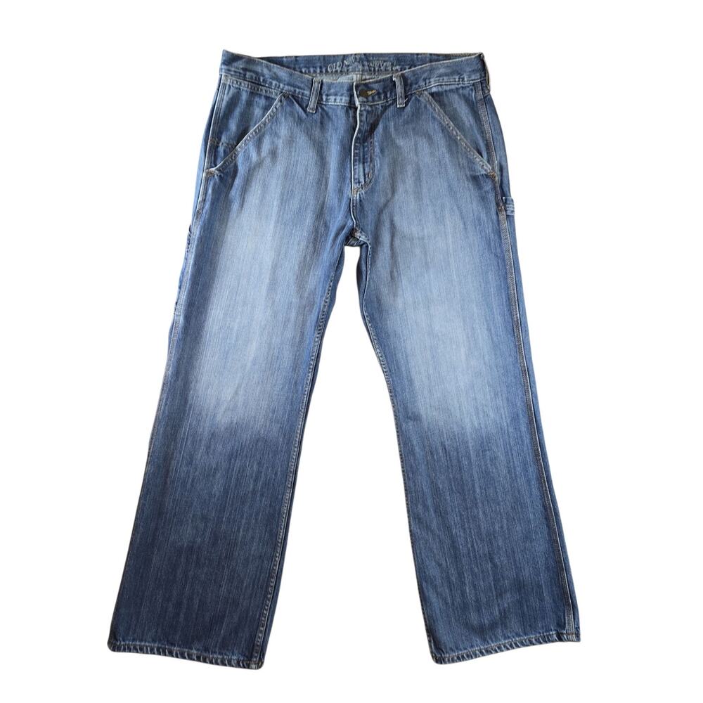 Old Navy Vintage Baggy Carpenter Jeans Mens 38x31 Y2K Workwear Painter Denim